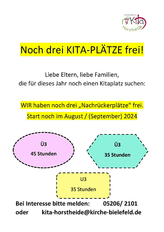 Nachrückerplätze im Kindergarten